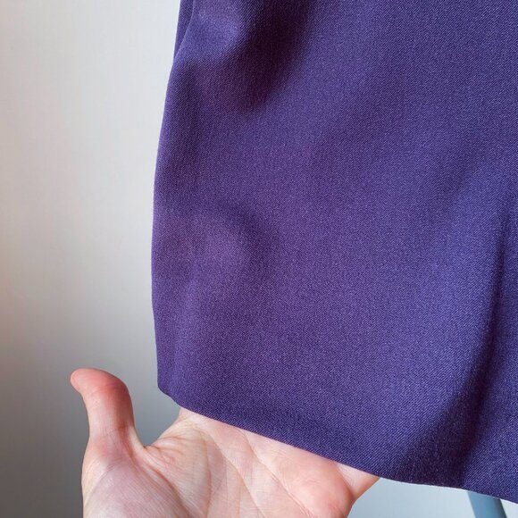 🍂 90s Vintage Minimalist Aubergine Purple High-Rise Straight Maxi Skirt - Picture 5 of 7